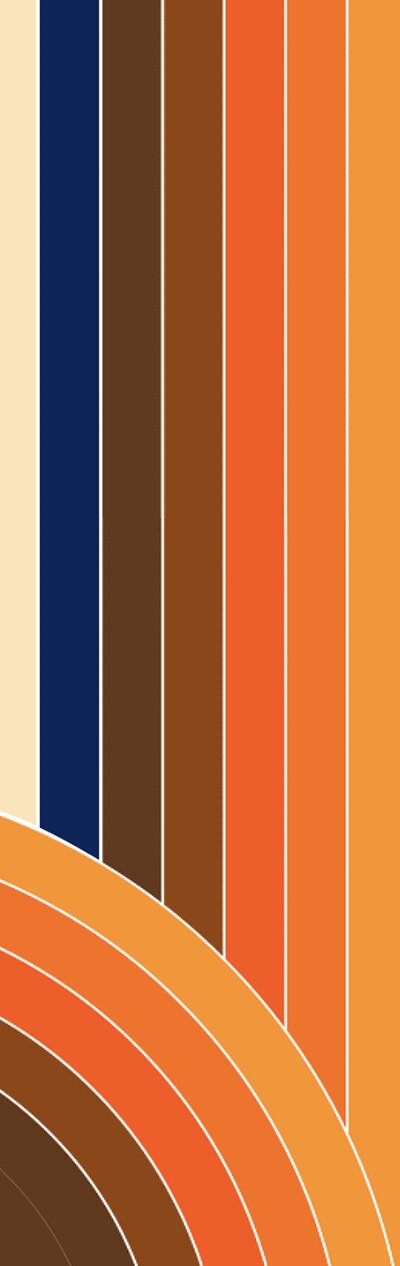retro stripes with white, blue, browns and oranges